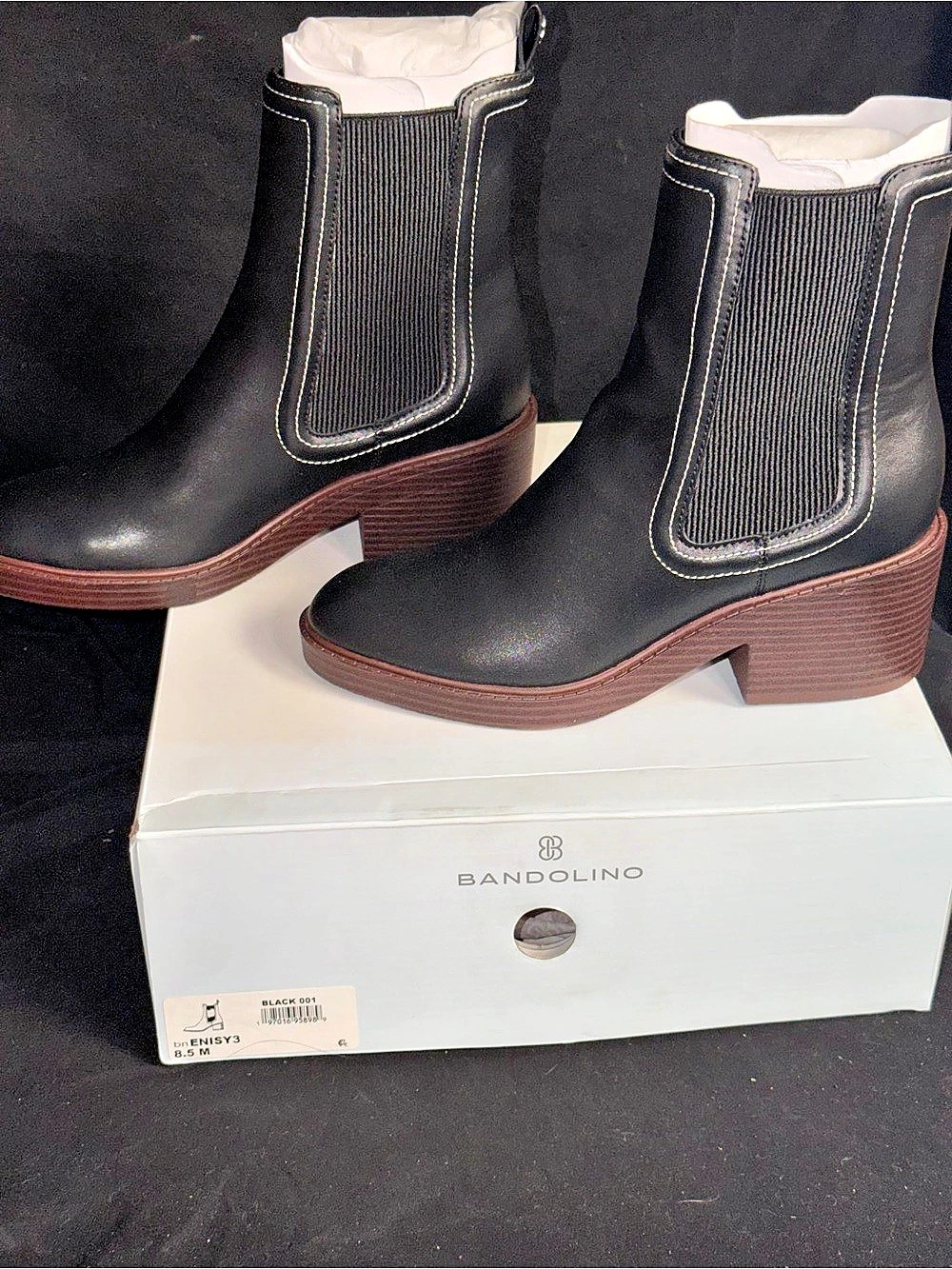 Bandolino Enisy3 Chelsea Boot Black & Brown US 8.5 M